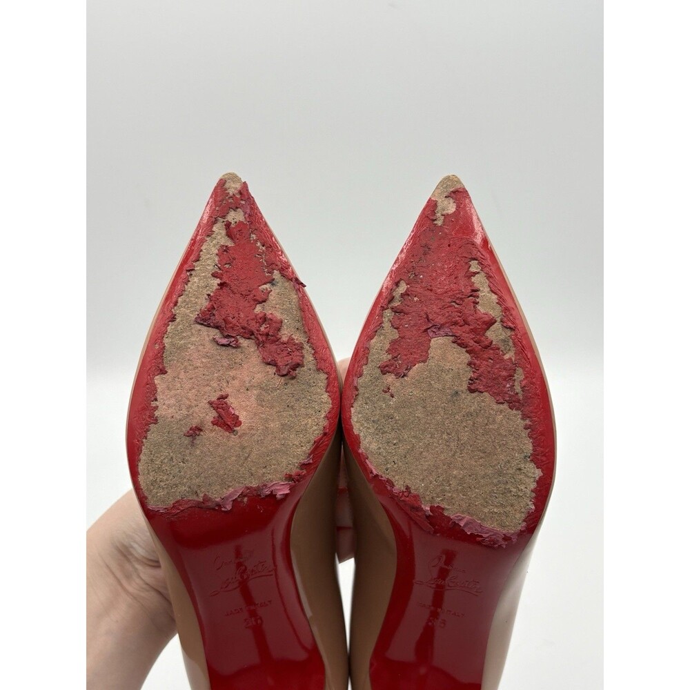 Christian Louboutin Kate 70 Nude Patent Leather Pointed Toe Stiletto Heels EU 36 - Picture 12 of 15